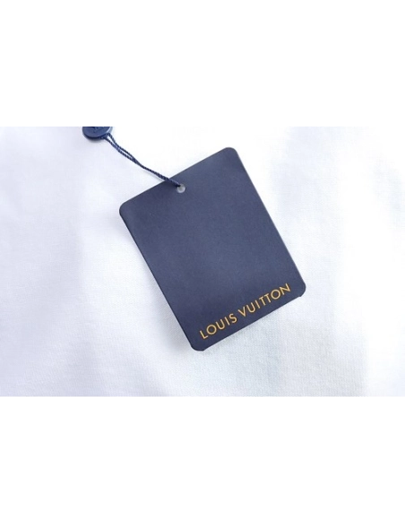 Louis Vuitton Beaded Letter Hem T-Shirt White,Louis Vuitton T-Shirts,T-Shirts,CLOTHES