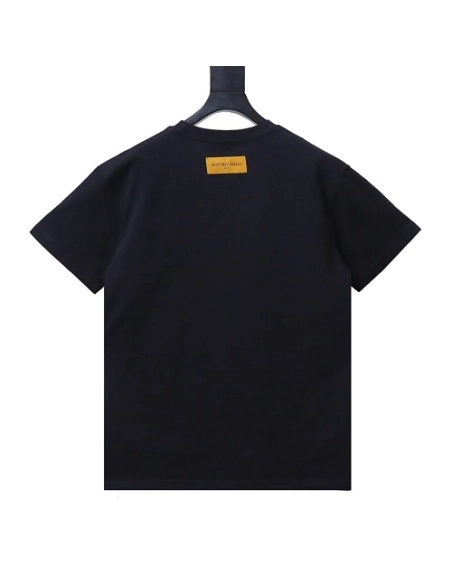 Louis Vuitton Gradient Embroidered T-Shirt Black,Louis Vuitton T-Shirts,T-Shirts,CLOTHES