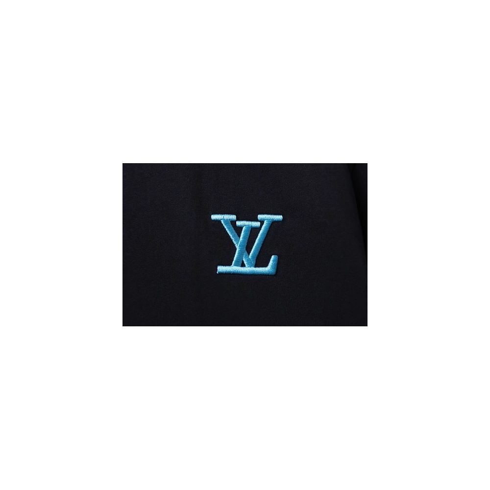 Louis Vuitton Gradient Embroidered T-Shirt Black,Louis Vuitton T-Shirts,T-Shirts,CLOTHES