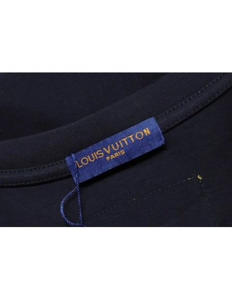 Louis Vuitton Gradient Embroidered T-Shirt Black,Louis Vuitton T-Shirts,T-Shirts,CLOTHES