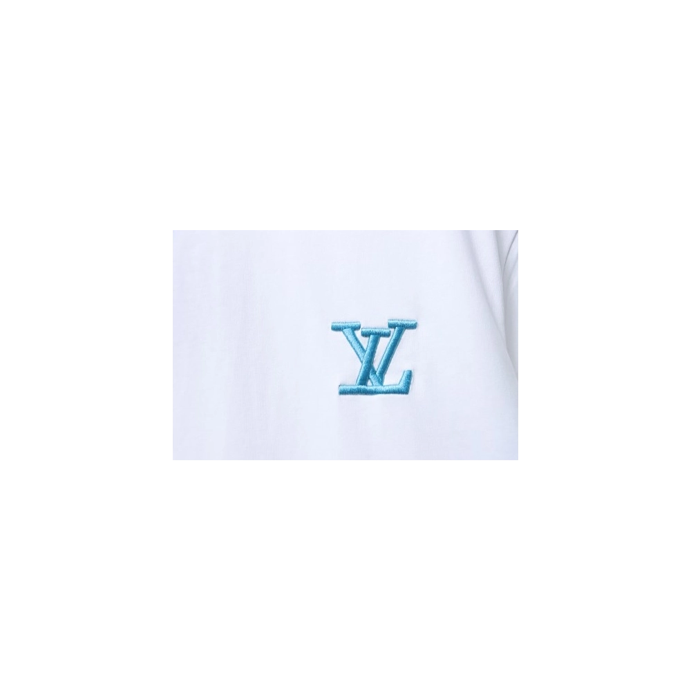 Louis Vuitton Gradient Embroidered T-Shirt White,Louis Vuitton T-Shirts,T-Shirts,CLOTHES