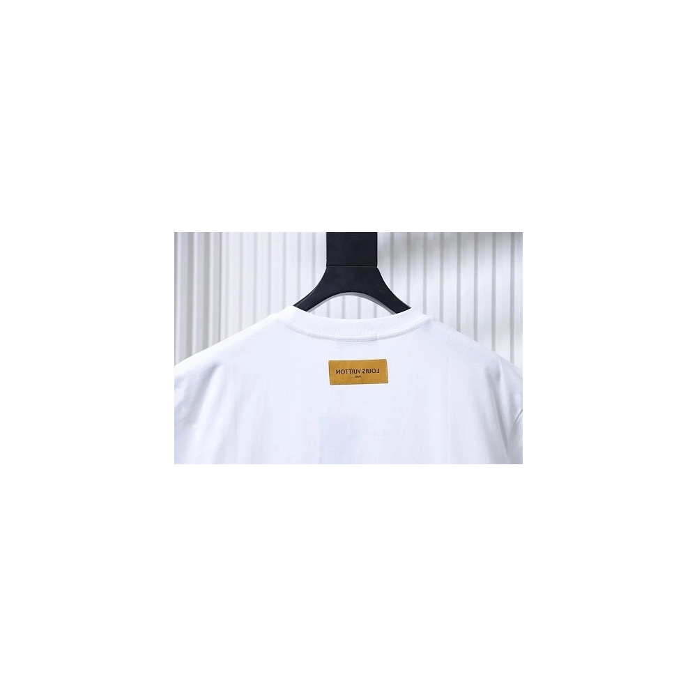 Louis Vuitton Gradient Embroidered T-Shirt White,Louis Vuitton T-Shirts,T-Shirts,CLOTHES