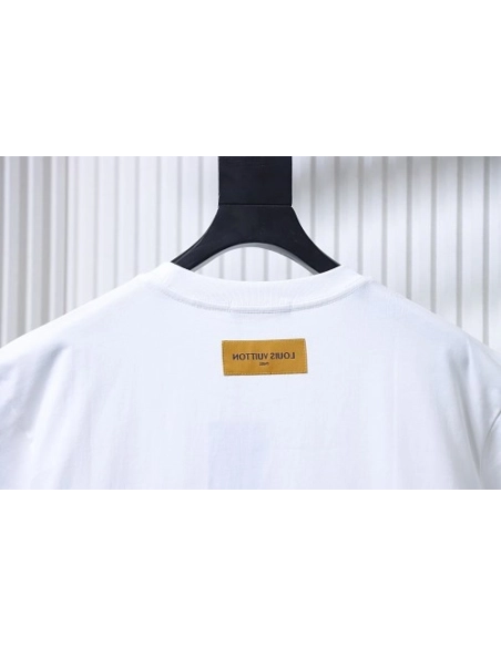 Louis Vuitton Gradient Embroidered T-Shirt White,Louis Vuitton T-Shirts,T-Shirts,CLOTHES