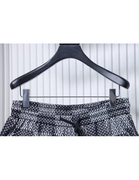 Louis Vuitton Rhinestone Letter Logo Checkerboard Shorts,Louis Vuitton Shorts,Shorts,CLOTHES