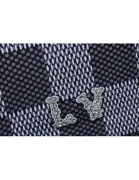 Louis Vuitton Rhinestone Letter Logo Checkerboard Shorts,Louis Vuitton Shorts,Shorts,CLOTHES
