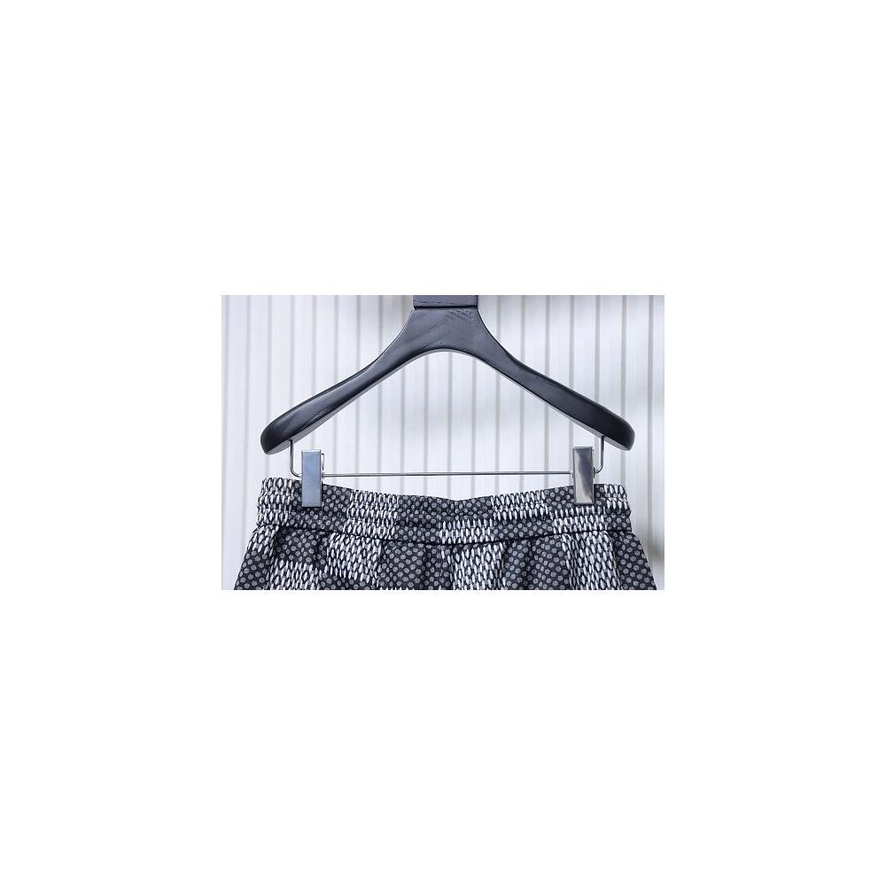 Louis Vuitton Rhinestone Letter Logo Checkerboard Shorts,Louis Vuitton Shorts,Shorts,CLOTHES