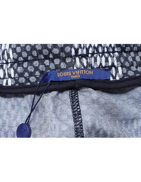 Louis Vuitton Rhinestone Letter Logo Checkerboard Shorts,Louis Vuitton Shorts,Shorts,CLOTHES