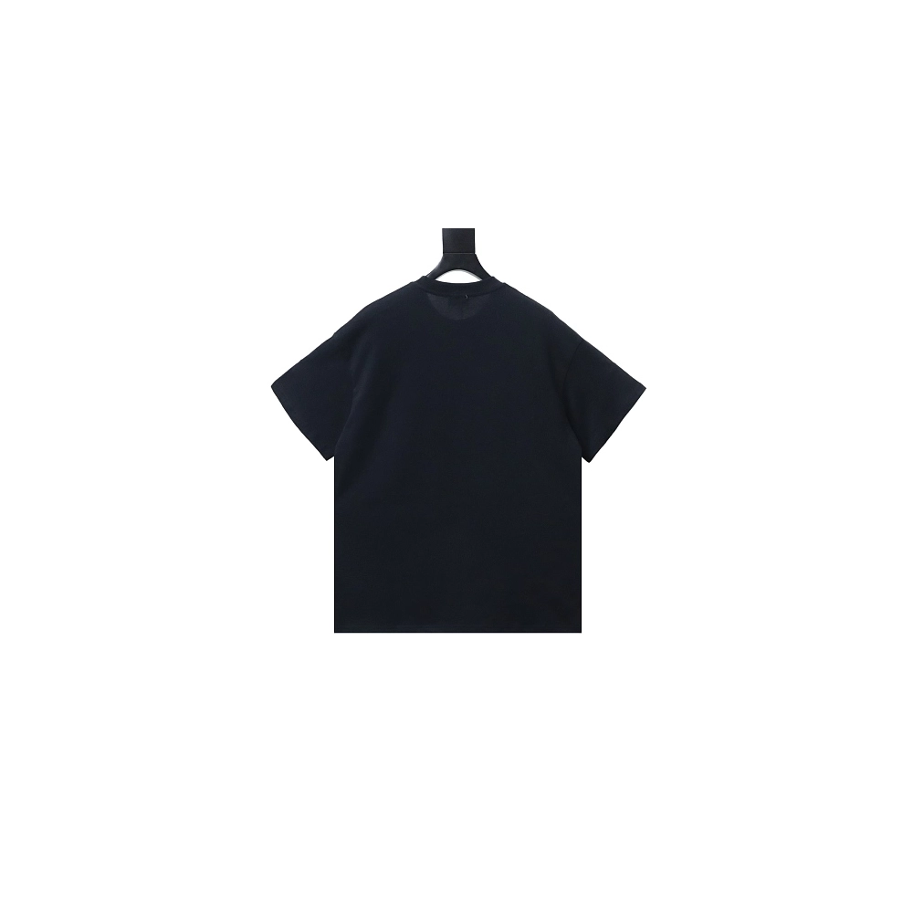 Moncler Large Logo Chenille Embroidery T-Shirt Black,Moncler T-Shirts,T-Shirts,CLOTHES