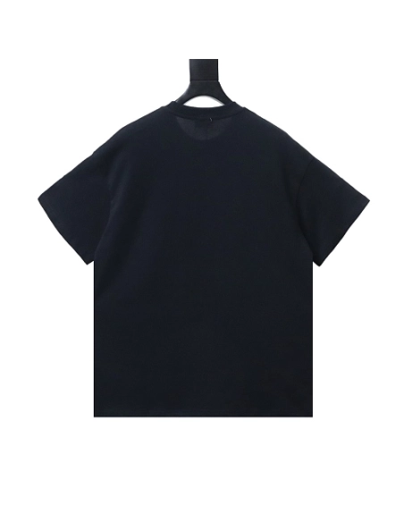 Moncler Large Logo Chenille Embroidery T-Shirt Black,Moncler T-Shirts,T-Shirts,CLOTHES