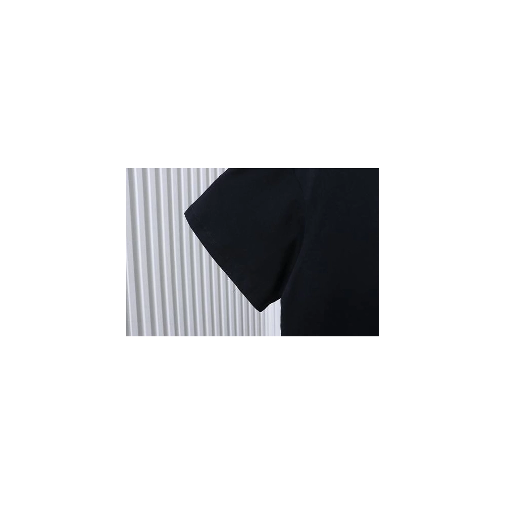 Moncler Large Logo Chenille Embroidery T-Shirt Black,Moncler T-Shirts,T-Shirts,CLOTHES