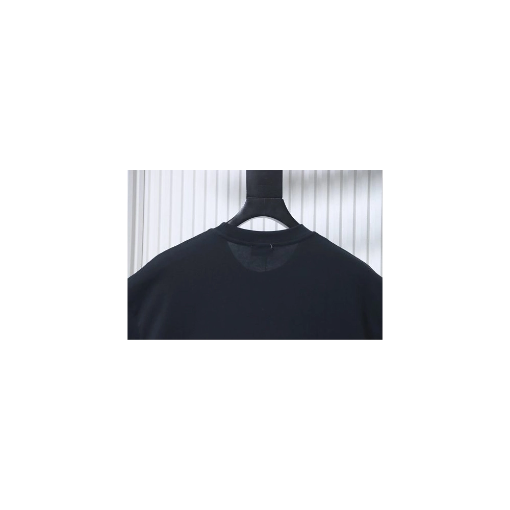 Moncler Large Logo Chenille Embroidery T-Shirt Black,Moncler T-Shirts,T-Shirts,CLOTHES