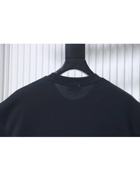 Moncler Large Logo Chenille Embroidery T-Shirt Black,Moncler T-Shirts,T-Shirts,CLOTHES