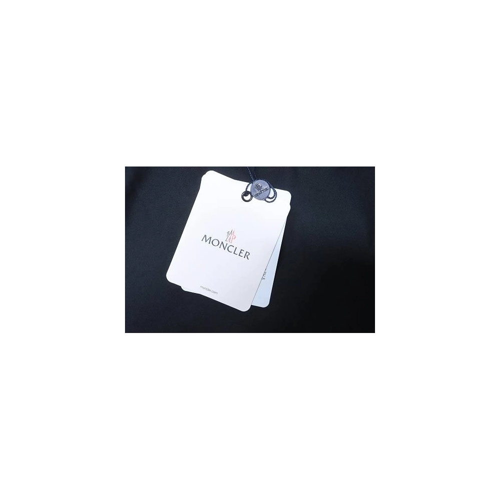 Moncler Large Logo Chenille Embroidery T-Shirt Black,Moncler T-Shirts,T-Shirts,CLOTHES