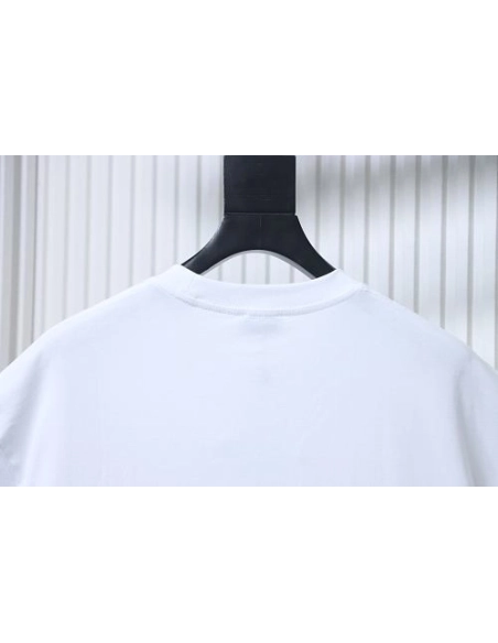 Moncler Large Logo Chenille Embroidery T-Shirt White,Moncler T-Shirts,T-Shirts,CLOTHES