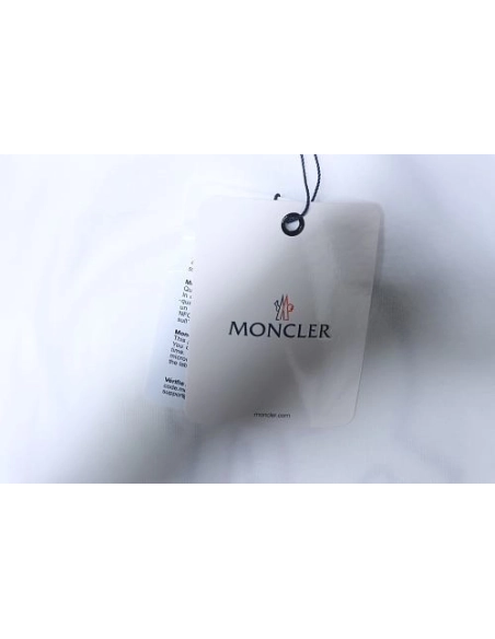 Moncler Large Logo Chenille Embroidery T-Shirt White,Moncler T-Shirts,T-Shirts,CLOTHES