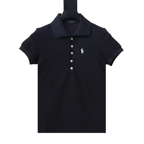 Ralph Lauren Pony Logo Embroidered Short-Sleeve Button-Down Shirt Black,Ralph Lauren T-Shirts,T-Shirts,CLOTHES