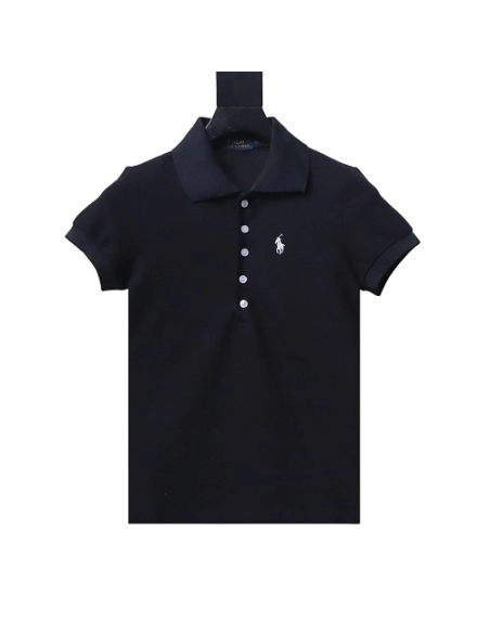 Ralph Lauren Pony Logo Embroidered Short-Sleeve Button-Down Shirt Black,Ralph Lauren T-Shirts,T-Shirts,CLOTHES