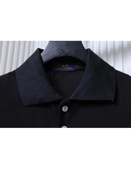 Ralph Lauren Pony Logo Embroidered Short-Sleeve Button-Down Shirt Black,Ralph Lauren T-Shirts,T-Shirts,CLOTHES