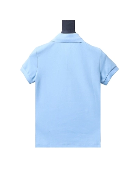 Ralph Lauren Pony Logo Embroidered Short-Sleeve Button-Down Shirt Blue,Ralph Lauren T-Shirts,T-Shirts,CLOTHES