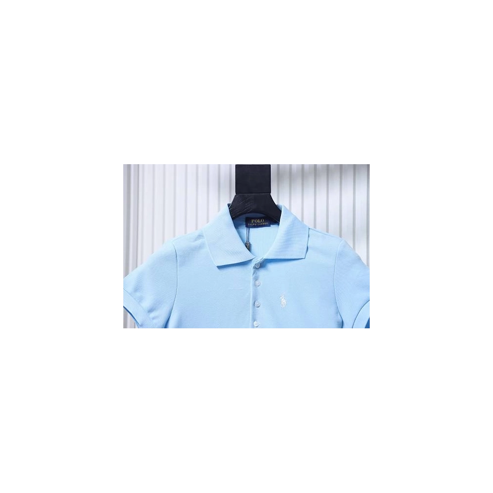 Ralph Lauren Pony Logo Embroidered Short-Sleeve Button-Down Shirt Blue,Ralph Lauren T-Shirts,T-Shirts,CLOTHES