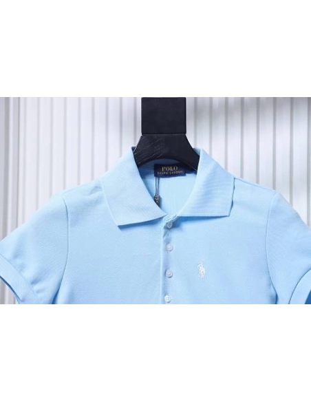 Ralph Lauren Pony Logo Embroidered Short-Sleeve Button-Down Shirt Blue,Ralph Lauren T-Shirts,T-Shirts,CLOTHES