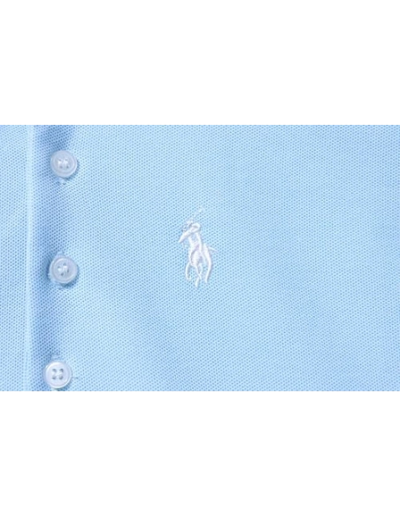 Ralph Lauren Pony Logo Embroidered Short-Sleeve Button-Down Shirt Blue,Ralph Lauren T-Shirts,T-Shirts,CLOTHES