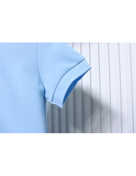 Ralph Lauren Pony Logo Embroidered Short-Sleeve Button-Down Shirt Blue,Ralph Lauren T-Shirts,T-Shirts,CLOTHES