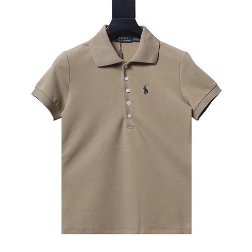 Ralph Lauren Pony Logo Embroidered Short-Sleeve Button-Down Shirt Brown,Ralph Lauren T-Shirts,T-Shirts,CLOTHES