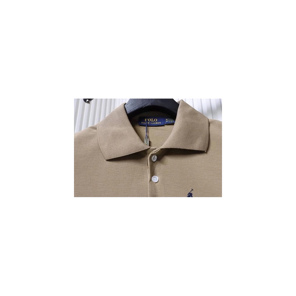 Ralph Lauren Pony Logo Embroidered Short-Sleeve Button-Down Shirt Brown,Ralph Lauren T-Shirts,T-Shirts,CLOTHES