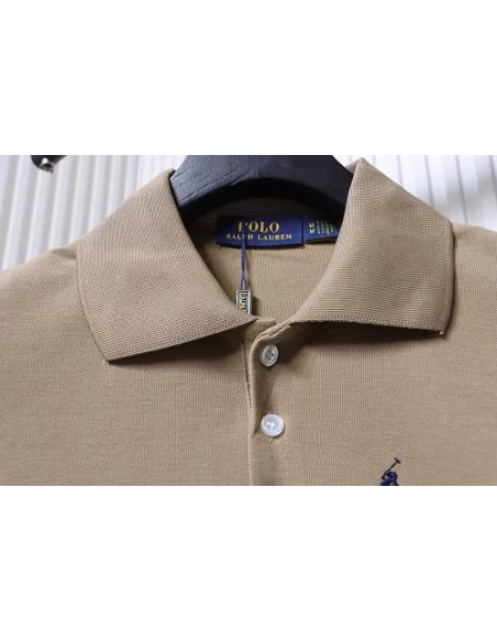 Ralph Lauren Pony Logo Embroidered Short-Sleeve Button-Down Shirt Brown,Ralph Lauren T-Shirts,T-Shirts,CLOTHES