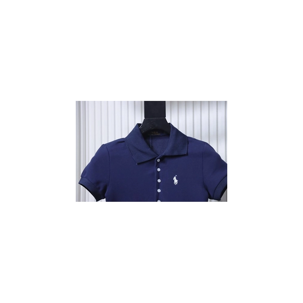 Ralph Lauren Pony Logo Embroidered Short-Sleeve Button-Down Shirt Navy Blue,Ralph Lauren T-Shirts,T-Shirts,CLOTHES