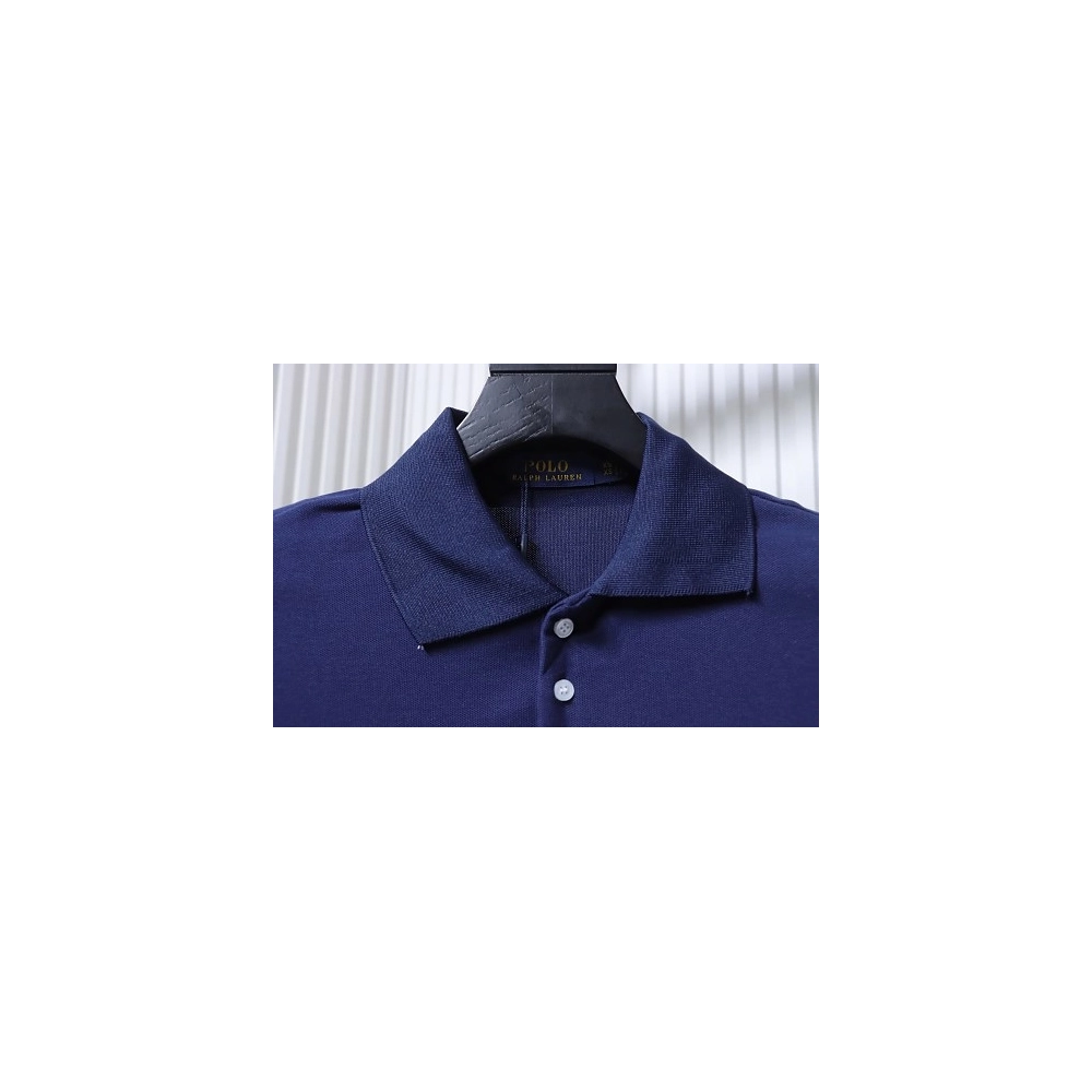Ralph Lauren Pony Logo Embroidered Short-Sleeve Button-Down Shirt Navy Blue,Ralph Lauren T-Shirts,T-Shirts,CLOTHES