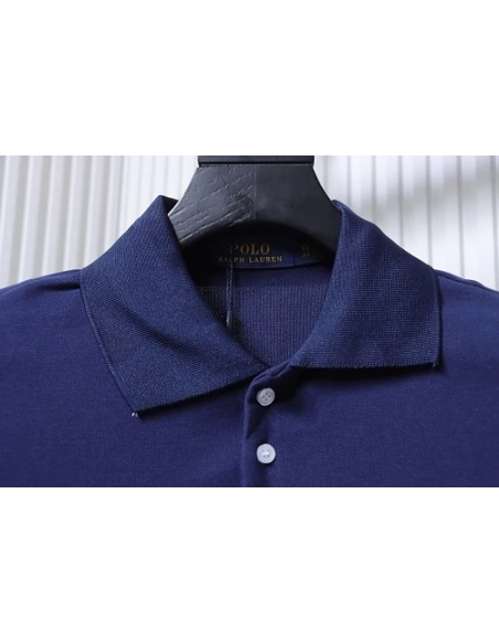 Ralph Lauren Pony Logo Embroidered Short-Sleeve Button-Down Shirt Navy Blue,Ralph Lauren T-Shirts,T-Shirts,CLOTHES