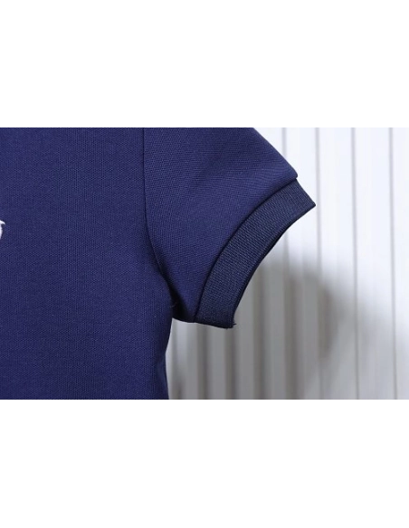 Ralph Lauren Pony Logo Embroidered Short-Sleeve Button-Down Shirt Navy Blue,Ralph Lauren T-Shirts,T-Shirts,CLOTHES