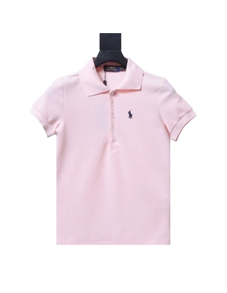 Ralph Lauren Pony Logo Embroidered Short-Sleeve Button-Down Shirt Pink,Ralph Lauren T-Shirts,T-Shirts,CLOTHES