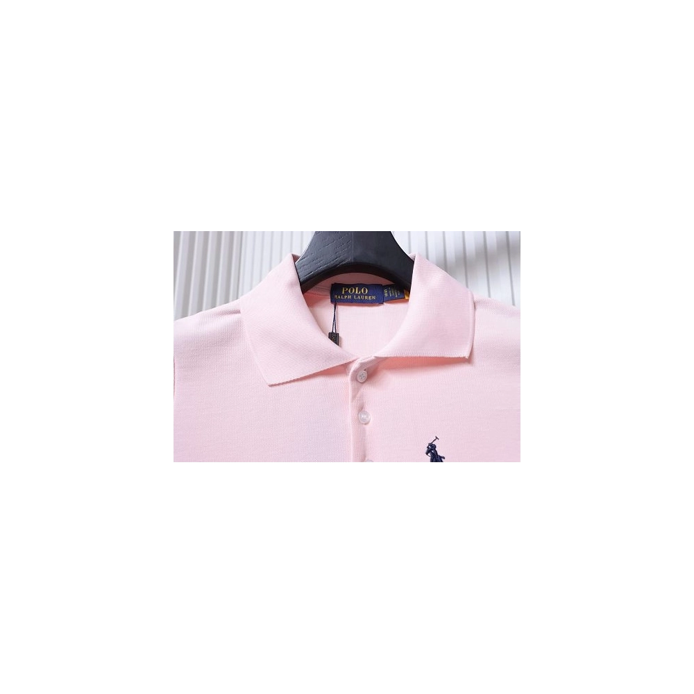 Ralph Lauren Pony Logo Embroidered Short-Sleeve Button-Down Shirt Pink,Ralph Lauren T-Shirts,T-Shirts,CLOTHES
