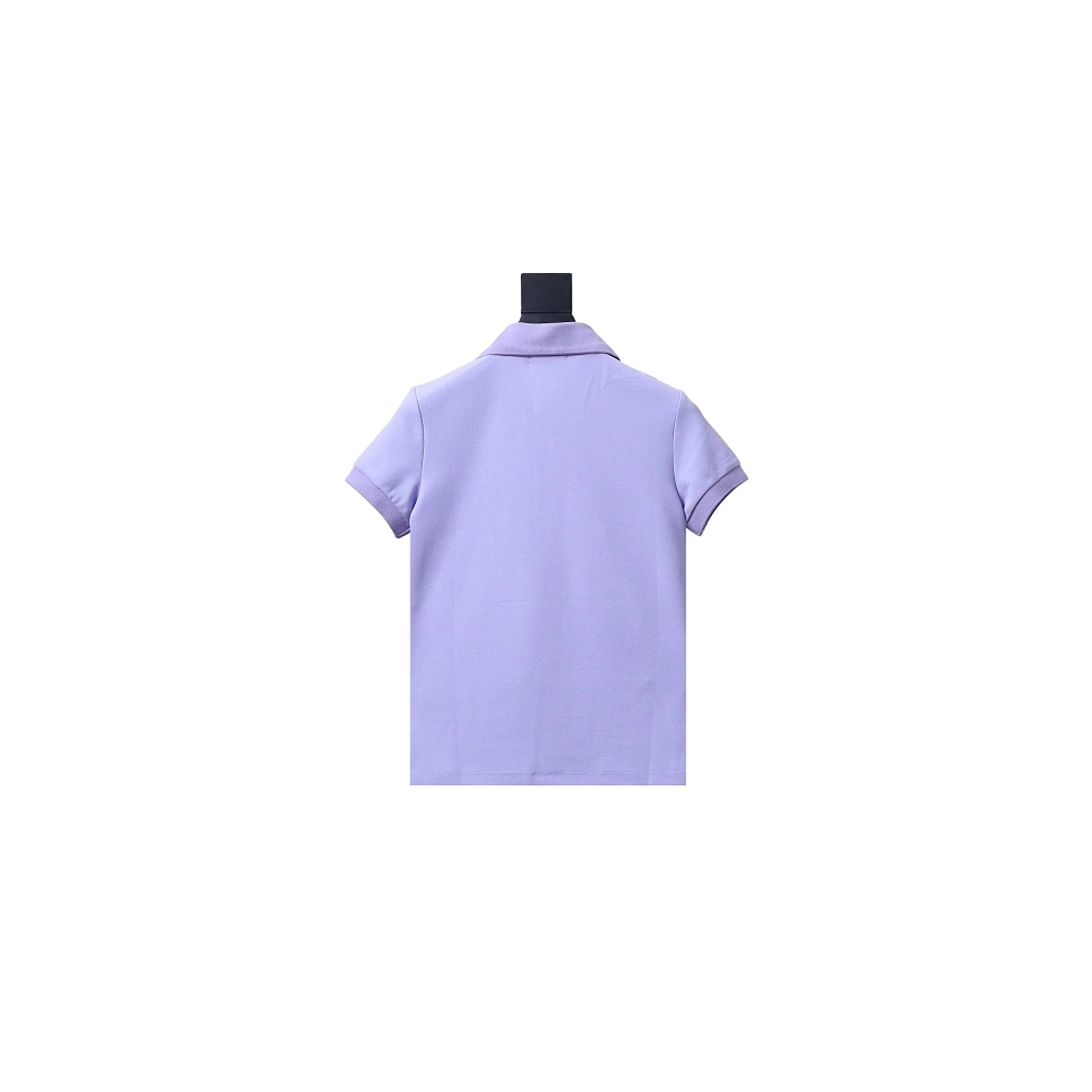 Ralph Lauren Pony Logo Embroidered Short-Sleeve Button-Down Shirt Purple,Ralph Lauren T-Shirts,T-Shirts,CLOTHES