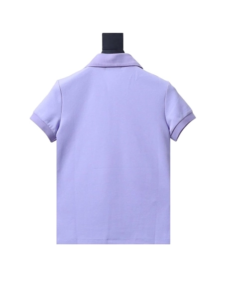 Ralph Lauren Pony Logo Embroidered Short-Sleeve Button-Down Shirt Purple,Ralph Lauren T-Shirts,T-Shirts,CLOTHES