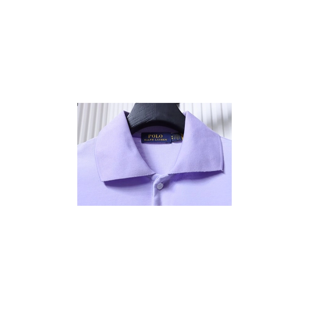 Ralph Lauren Pony Logo Embroidered Short-Sleeve Button-Down Shirt Purple,Ralph Lauren T-Shirts,T-Shirts,CLOTHES