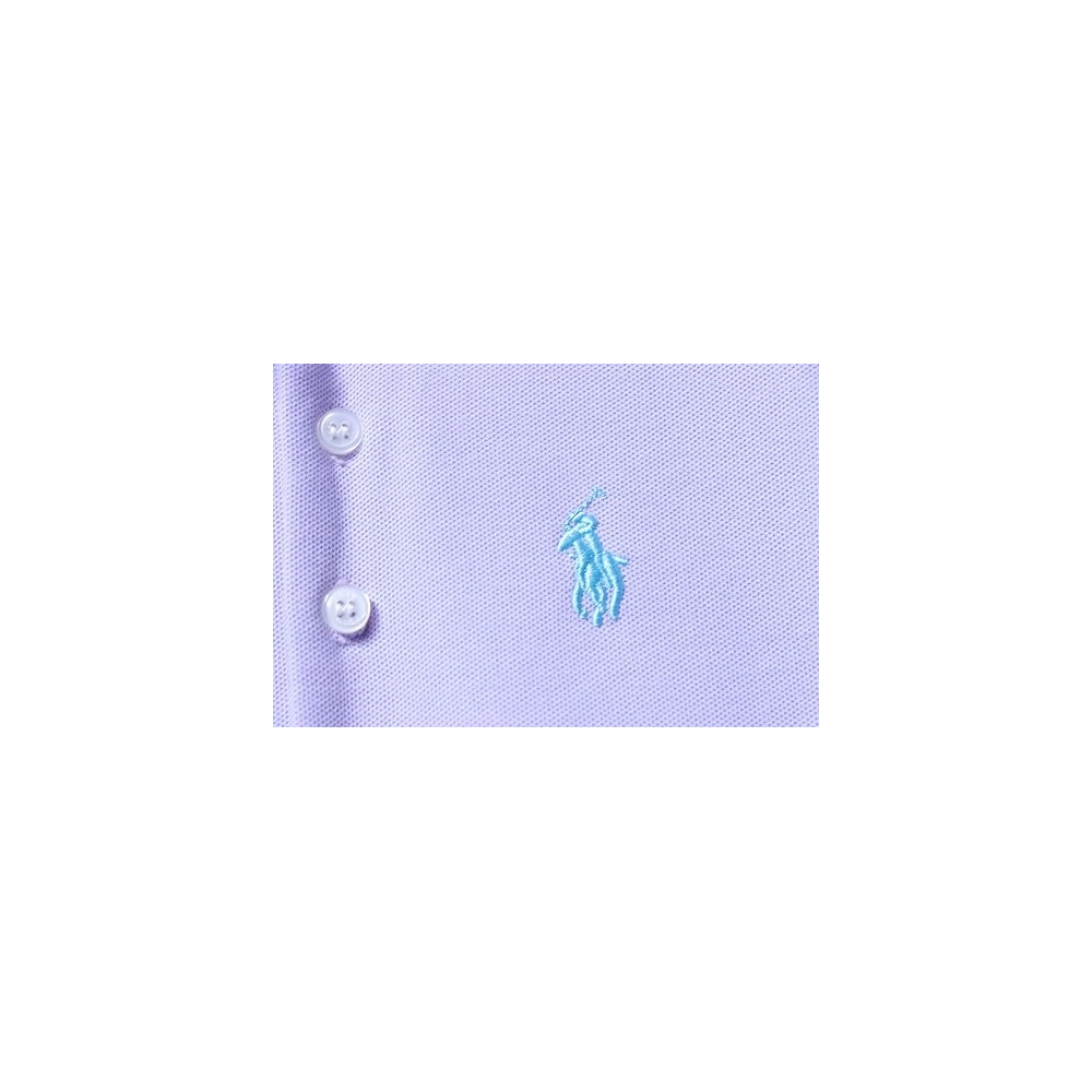 Ralph Lauren Pony Logo Embroidered Short-Sleeve Button-Down Shirt Purple,Ralph Lauren T-Shirts,T-Shirts,CLOTHES