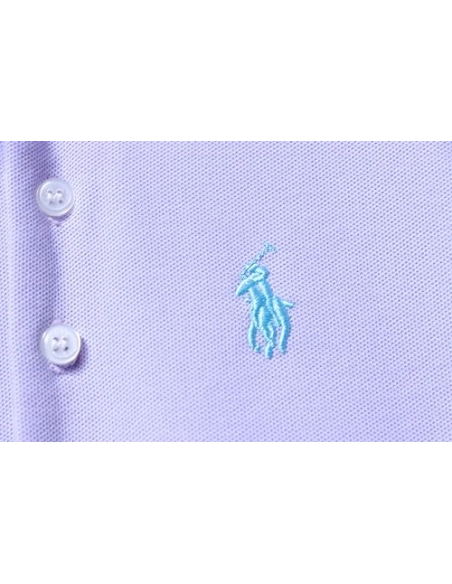 Ralph Lauren Pony Logo Embroidered Short-Sleeve Button-Down Shirt Purple,Ralph Lauren T-Shirts,T-Shirts,CLOTHES