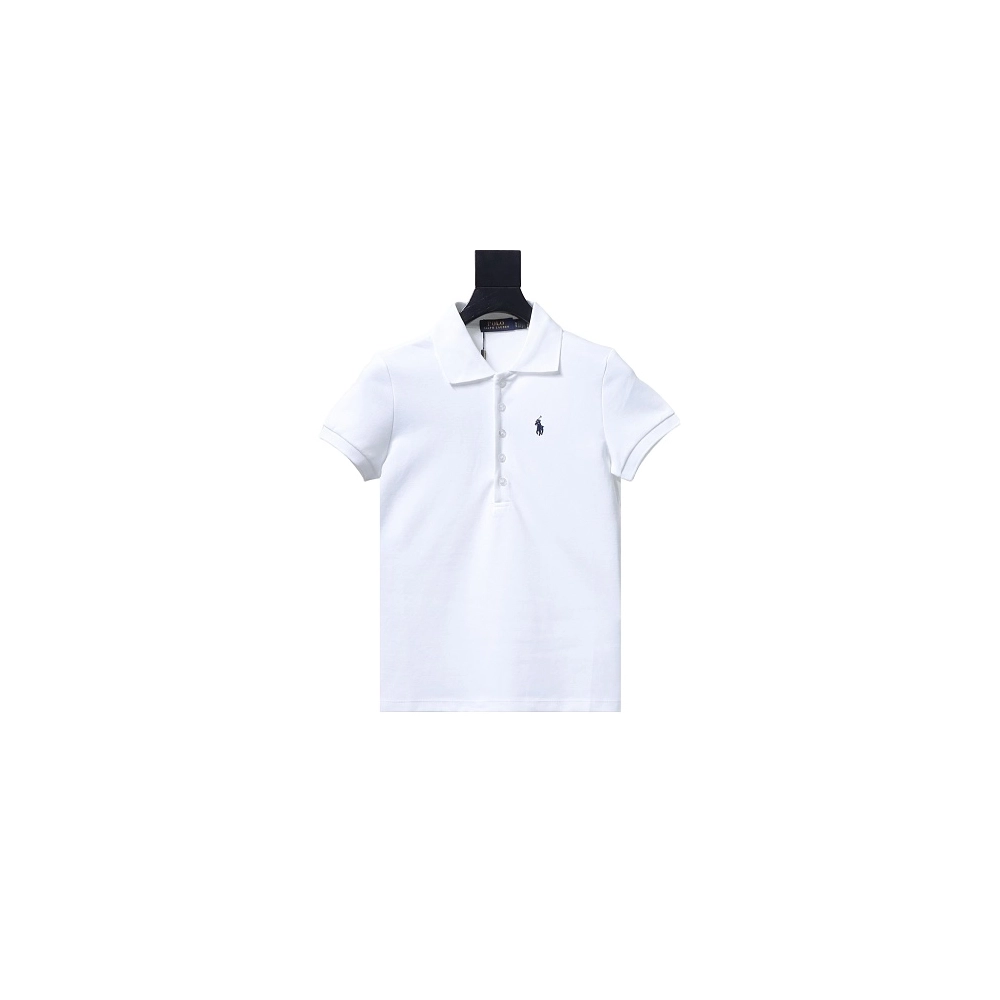 Ralph Lauren Pony Logo Embroidered Short-Sleeve Button-Down Shirt White,Ralph Lauren T-Shirts,T-Shirts,CLOTHES