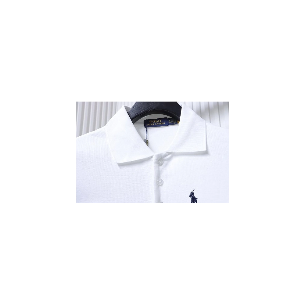 Ralph Lauren Pony Logo Embroidered Short-Sleeve Button-Down Shirt White,Ralph Lauren T-Shirts,T-Shirts,CLOTHES