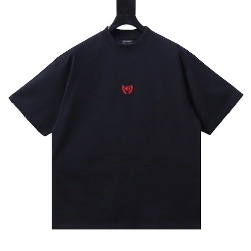 Balenciaga Wheat Ear Grain Agency Small Embroidery T-Shirt Black,Balenciaga T-Shirts,T-Shirts,CLOTHES
