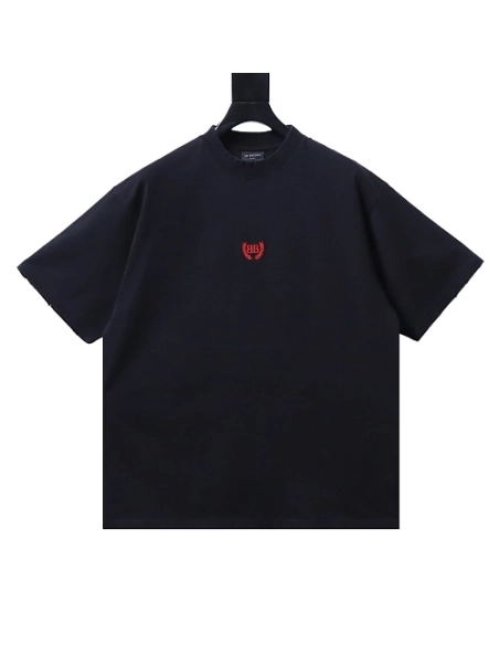 Balenciaga Wheat Ear Grain Agency Small Embroidery T-Shirt Black,Balenciaga T-Shirts,T-Shirts,CLOTHES