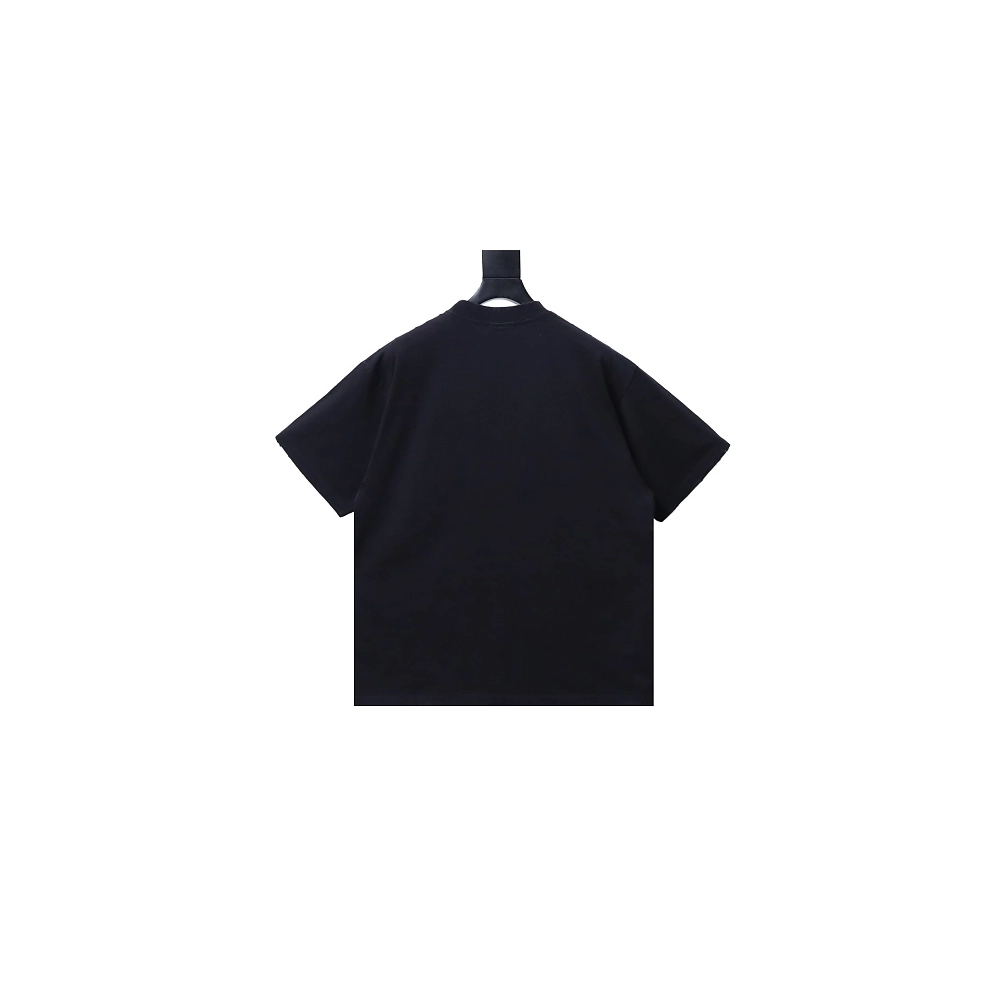 Balenciaga Wheat Ear Grain Agency Small Embroidery T-Shirt Black,Balenciaga T-Shirts,T-Shirts,CLOTHES