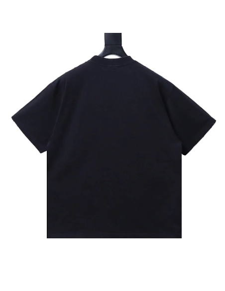 Balenciaga Wheat Ear Grain Agency Small Embroidery T-Shirt Black,Balenciaga T-Shirts,T-Shirts,CLOTHES