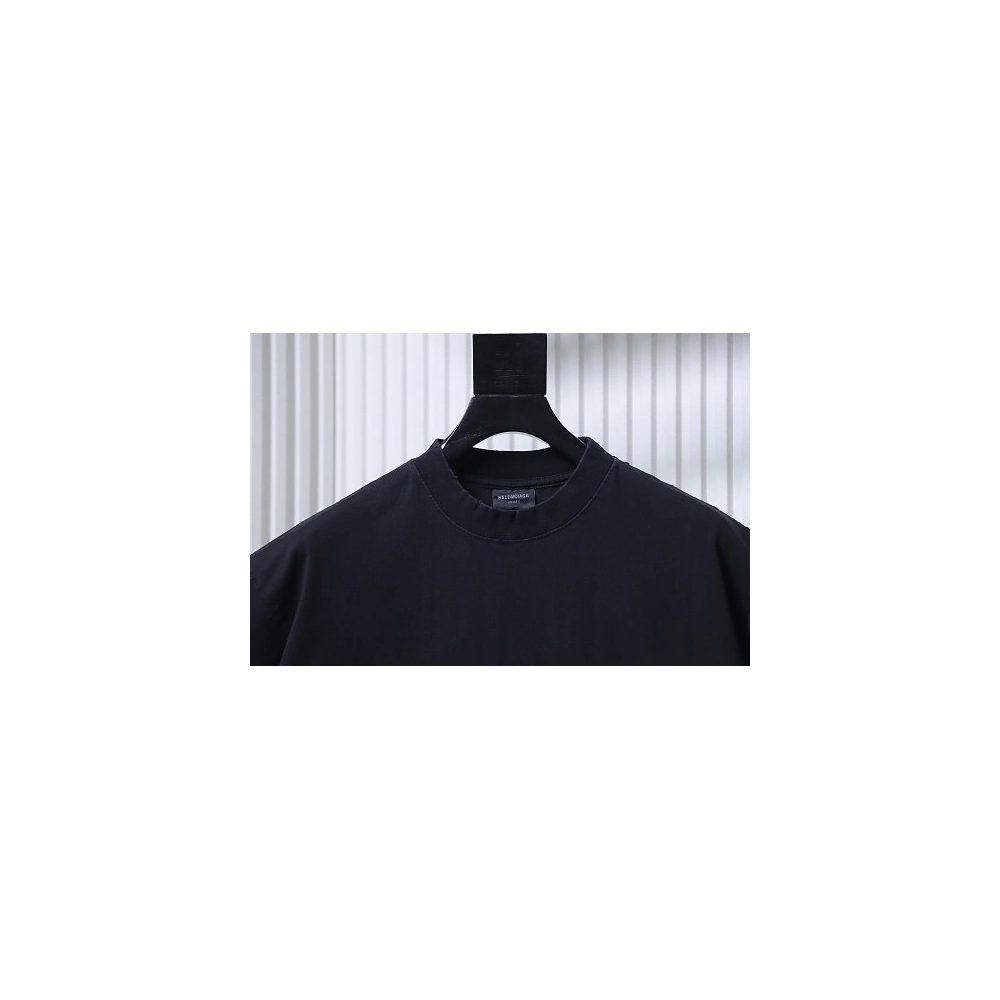 Balenciaga Wheat Ear Grain Agency Small Embroidery T-Shirt Black,Balenciaga T-Shirts,T-Shirts,CLOTHES