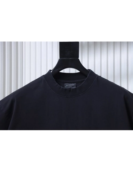 Balenciaga Wheat Ear Grain Agency Small Embroidery T-Shirt Black,Balenciaga T-Shirts,T-Shirts,CLOTHES