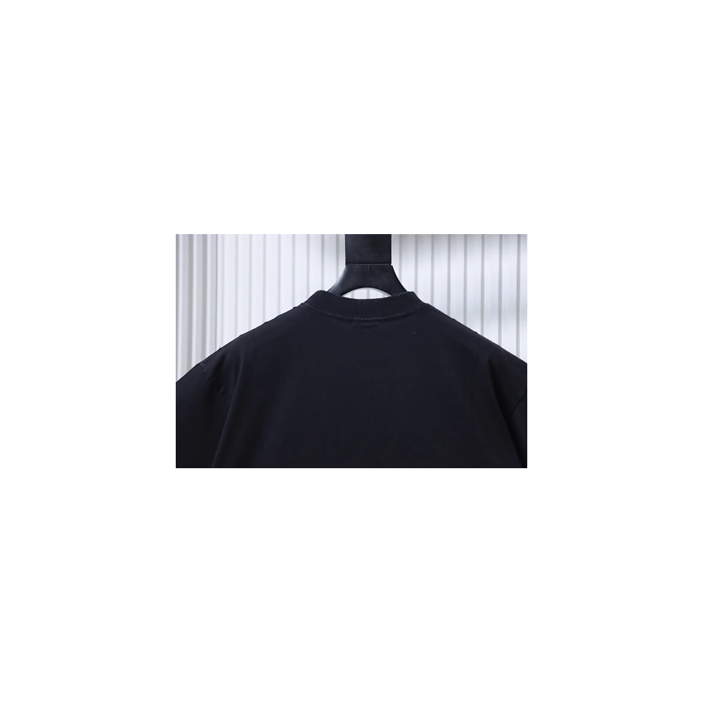 Balenciaga Wheat Ear Grain Agency Small Embroidery T-Shirt Black,Balenciaga T-Shirts,T-Shirts,CLOTHES